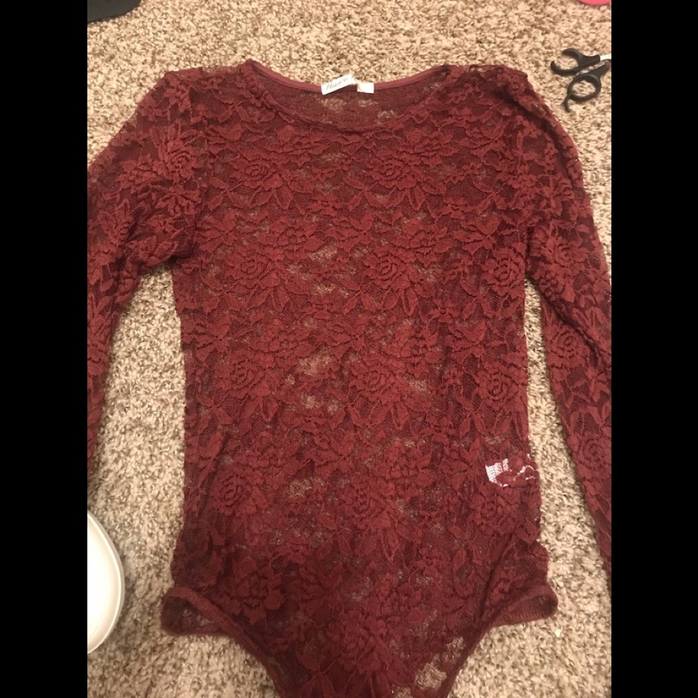 Burgundy bodysuit